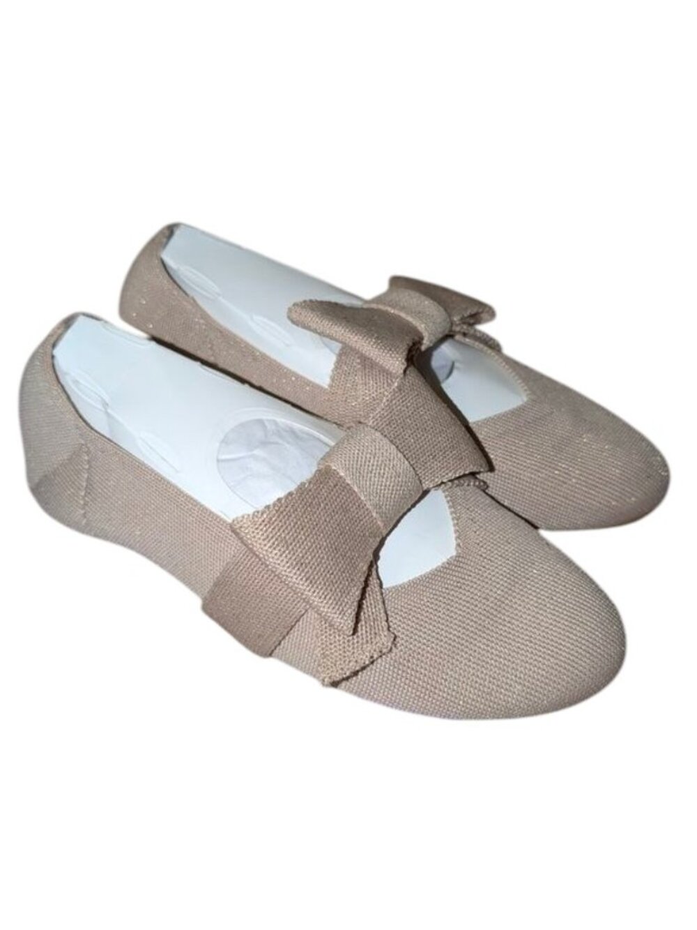 NEW Mia Kids Knit Sparkle Glitter Bow Ballet Flat Slip On Mary Jane Dress Shoes